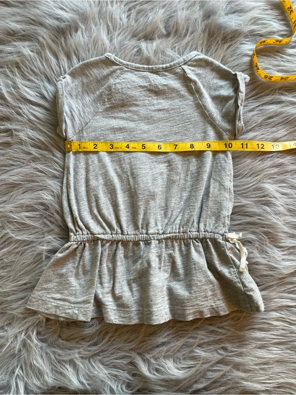 🪶Oshkosh B’gosh Girls' Heather Gray Tunic with Pink Flower Accent